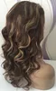 Wavy highlight full lace wig with natural hairline 130 density loose wave highlight brazilian hair lace front wigs with baby hair for black woman