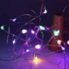 Vinflaska Cork Fairy Lights Bottle Stoppar LED String 1m 2m Silver Wire String Lights Batteri Powered Christmas Wedding Decor