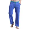 Men's Pants Wholesale-Men Sleep Lounge Loose Cotton Mens Solid Bottoms Breathable Men Casual Man Pajamas Trousers Home Wear Pyjamas1