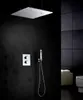 Ensemble de robinets de douche thermostatiques contemporains pour salle de bains, pomme de douche sensible à la température LED, boîte intégrée, mitigeur de douche 002T-20WMIL-F