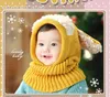 冬の赤ちゃんの帽子とスカーフのジョイント幼児男の子の女の子の子供たちのためのかわいい糸のニットキャップ新生児のファッションキッズネックウォーマーヤーンビーニー