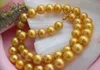 Gorgeous 10mm Gold Sea Shell Pearl Necklace 18 '' 14k lås