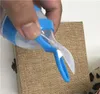 아기 압박 먹이 숟가락 실리콘 훈련 스쿠프 쌀 시리얼 식품 보충 피더 안전 식탁 의약 압출 도구 C024