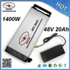 Głęboki cykl 1000W Bateria rowerowa 48V 20AH Li Ion Battery Pack zbudowany w 30A BMS 3.7V 2600mAh 18650 Komórka z ładowarką 2A