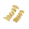 High-quality New Micro-Zircon Solid Gold Plated Hip-Hop Hooded Full Diamond Top & Bottom Teeth Grillz Body Jewelry Halloween