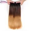 Blonde ombre malaisienne vierge cheveux bundles trois tons 1B 4 27 Extensions Ombre pas cher racines sombres blonde hétéros heade