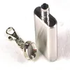 Höftkolvar droppkedja alkohol nyckelring stål grossist- kvalitet med silver 28 ml hög mini ton e0xc flagon 1 oz rostfri nyckel