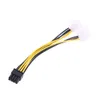Freeshipping 15pcs / lot PCI Express-adapter 4pinx2 naar PCI-E 8PIN MANNELIJKE NAAR DUAL LP4 IDE POWER CABLE-adapter 16cm