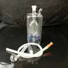 01 Kare dört pençe filtre bongs, Toptan cam bongs, cam su borusu, cam yağ yakıcı, adaptör, kase