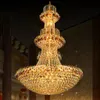 Guldkristall ljuskronor LED-lampa Modern Crystal Chandelier Lights Fixture Hotel Club Home Inomhusbelysning Hängande lampor AC90V-260V