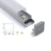 10 X 1M sets/lot Anodized silver aluminium square profile and Al6063 T6 U type led recessed profile for ceiling or wall lamps