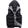 Veste hommes sans manches Veste homme hommes hiver mode manteaux décontractés homme à capuche coton rembourré hommes gilet épaississement gilet