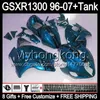 gloss blue 8gift For SUZUKI Hayabusa GSXR1300 96 97 98 99 00 01 13MY142 GSXR 1300 GSX-R1300 GSX R1300 02 03 04 05 06 07 glossy blue Fairing