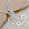 Venda quente Tai Chi Hanging Stars 925 Placa de Prata Pulseira Charme 20cm DFMWB153, Mulheres Sterling Prata Banhado Jóias Pulseira