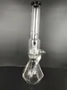 Nytt mönster Hög 40 cm, bas: 11 cm, 18 mm Joint Glass Bong Glas Vattenrör, Svart