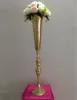 2019 Royal Gold Silver Tall big Flower Vase Wedding Table Centerpieces Decor Party Road Lead Flower Holder Metal Flower Rack For DIY Event