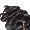 Onda do corpo brasileiro cabelo virgem humano tece tramas duplas cor preta natural 80gpc 3pcslot pode ser tingido cabelo remy branqueado exten5592597