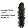 Wholesale-75CM Fake Curly Synthetic Drawstring Ponytails Pony Tail Extension Hair Clip In On Tails Horse Tress Postiche Ribbon Ponytails