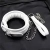 Blanc Pu En Cuir Collier De Cou Doux Coussinets Collier Harnais Jeu De Rôle Cou Bondage Retenue Pour Couple Adultes Jeu Sex Flirt Jouets q0506