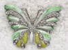 12 stks / partij Groothandel Crystal Rhinestone Kleurrijke Emaille Butterfly Broches Mode Kostuum Pin Broche Sieraden Gift C158