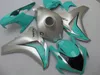 Injektionsgjutning Plastmakare för Honda CBR1000RR 2008-2011 Silver Green Fairings Set CBR1000RR 08 09 10 11 OT05