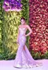 Red Carpet Lavender Mermaid Suknie Wieczorowe Suknie Sweetheart Aplikacje Zroszony Tulle Backless Formalne Suknie Wieczorowe Arabskie Dubaj Prom Dresses