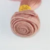 Pacotes de cabelo humano rosa bebê 100 tecelagem de cabelo remy não processada 8a extensões de cabelo virgem de grau WeAt WeAling 100G18585557