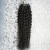 Micro Loop Human Hair Remy Naturfärg Curly Micro Loop Hårförlängningar 100g Brasiliansk Kinky Curly Micro Hair Extension