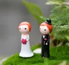 Ornements festifs de couple de mariage, 4 pièces, artisanat en résine, miniatures de Jardin féerique, micro paysage, Terrarium, décoration de Jardin, 4077807