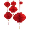 16inch 40cm kinesisk stil röd honungskaka vattentät papper lykta för festival fest leveranser bröllop dekoration za4922
