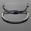 Wholesale-1PC Fashion Anil Arjandas Micro Pave CZ Charm Men's Bracelets Famous Trendy Braiding  Macrame Bracelets Jewelry