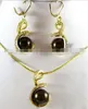 12mm Chocolate South Sea Shell Pearl￶rh￤ngen Halsband Pendant Set 18 "