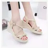 2017 the fashion Women Wedge Rome Leisure Shoes Summer Students Fish Mouth Sweet Straw Sandals Shoes