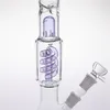 Lavendel Purple Hookahs met Joint 18.8mm Rechte kom Olierouts Recyler Glass Bongs 37cm Tall Coililed Hoorkahs