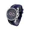 2017 Genève Montres Étudiants Bande De Silicone Sport Genève Quartz Pointeur Montres 6 couleurs Grand Cadran Racing Relogio Masculino238N