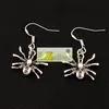 Crawling Spider Dangle & Chandelier Earrings 925 Silver Fish Ear Hook 40pairs/lot E037 19.4x29mm