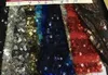 Maniche lunghe Paillettes Prom Dress Scintillante d'immersione con scollo a V Black Girl Backless di sera del partito di laurea africana abito Plus Size Custom Made