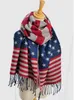 Toptan-2016 Amerikan Bayrağı Infinity Eşarp Fular Kadınlar Yıldız Şerit Mujer Echarpes Femme Fulares Mujer Panço Bufanda Güz Kış Schal