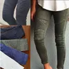 Boutique in stile hot di celebrità europee e americane di Internet, fianchi dimagranti pieghettati, elevata elasticità, gambe attillate e pantaloni con cerniera