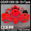 rouge brillant 8gifts Pour SUZUKI Hayabusa GSXR1300 2008 2009 2010 2011 14MY226 GSXR-1300 GSX R1300 GSXR 1300 2012 2013 2014 2015 TOP carénage rouge