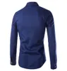 Hela Camisa Masculina Fashion Urban Single Men Shirt Pocket Design Enkel långärmad skjorta Slim Stitching Quality213A