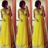 Evening Dresses Lebanon Yellow Cap Sleeve Chiffon Beaded Evening Gowns Summer Maternity Pregnant Sexy Formal Evening Dresses Plus Size