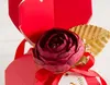Dernier vase Mermaid Mariage Boîtes à bonbons avec des fleurs de pivoine Fête de Noël Favor de mariage Boîtes Boîtes de papier Cadeaux Rouge Rose Rose Violet Bleu Bleu
