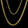 Homens mulheres 18k banhado a ouro hip hop colar cobre Cuba cadeia 3mm 5mm ouro prata colar de cadeia cubana moda jóias walesales