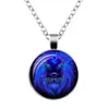 Bra A ++ Explosiv Ny Twelve Zodiac Time Gem Glass Hänge Halsband WFN359 (med kedja) Blanda Beställ 20 stycken Mycket