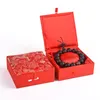 Dragon Pattern Silk Brocade Box Katoen Gevulde Decoratieve Verpakking Dozen voor Armband Gift Case Chinese Craft Cardboard Sieraden Opbergdoos