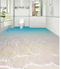 Klassische Home Decor 3D Badezimmer Seaside Beach Bodenbelag wasserdichte Tapete für Badezimmerwand
