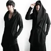 Wholesale Avant Garde Mäns Mode Toppar Jacka Outwear Hood Cape Coat Mens Cloak Clothing (Svart / Röd) M-2XL