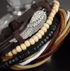 Многослойный браслет панк турецкое крыло браслеты для женщин мужчины бусины браслет манжеты кожаный браслет этнические старинные ювелирные изделия бижутерия