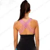 Torr passform Svart Fitness Running Sport T Shirt Sexig Rose Red Strappy Back Cross Yoga Toppar Super Sträckt träningsövningar Blus